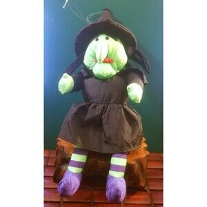 Vintage Halloween Witch Stuffed Plush 1996 International Silver Co. 13" Tall